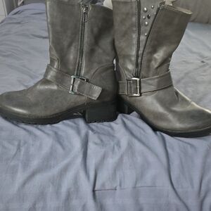 Red Circle Footwear Gray Combat Boots